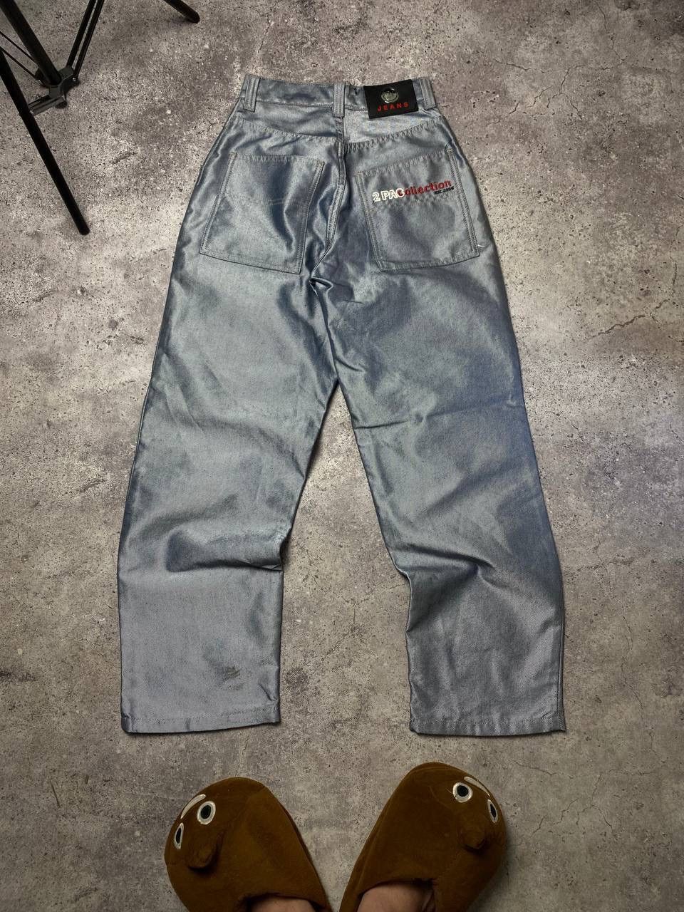 Japanese Brand × Vintage Vintage 2PAC Pants Jeans Silver Baggy Denim Y2k Size US 26 / EU 42 - 1 Thumbnail