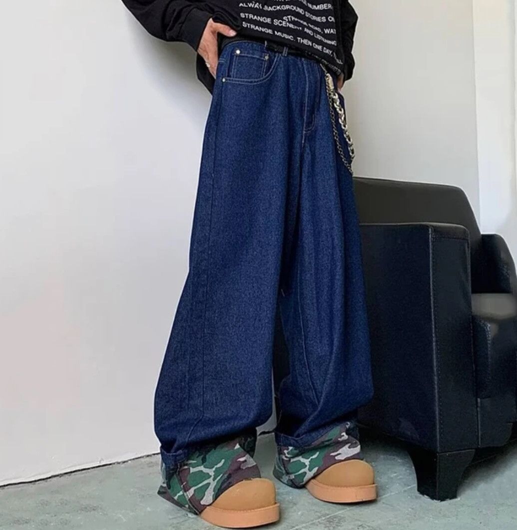 Japanese Brand × Vintage Silhouette Baggy Wide Leg Soft Jeans Y2K Size US 33 - 4 Thumbnail