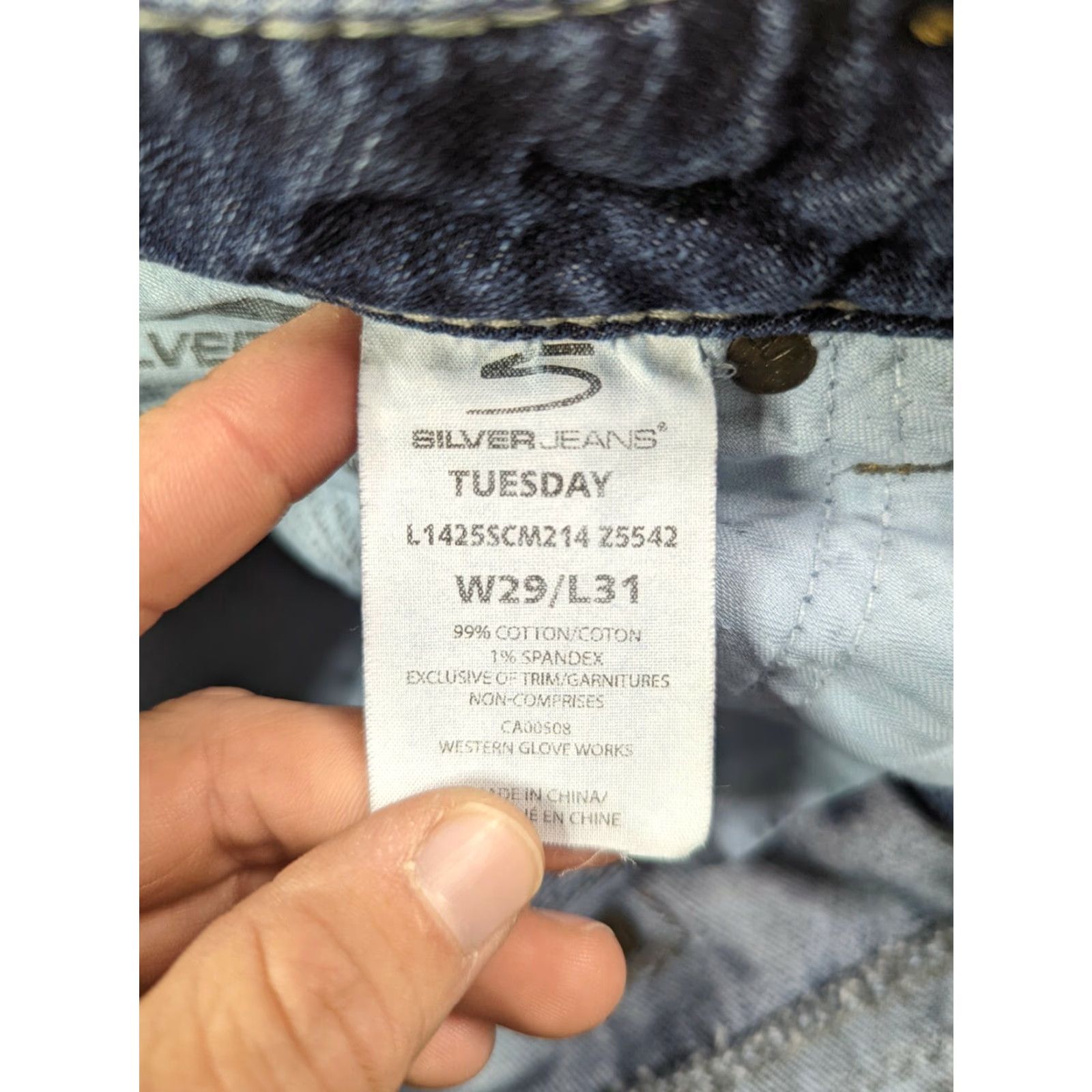 Vintage Silver Tuesday Jeans Women's 29x31 Blue Medium Wash Boot Cut Jeans M5J Size 29" - 4 Thumbnail