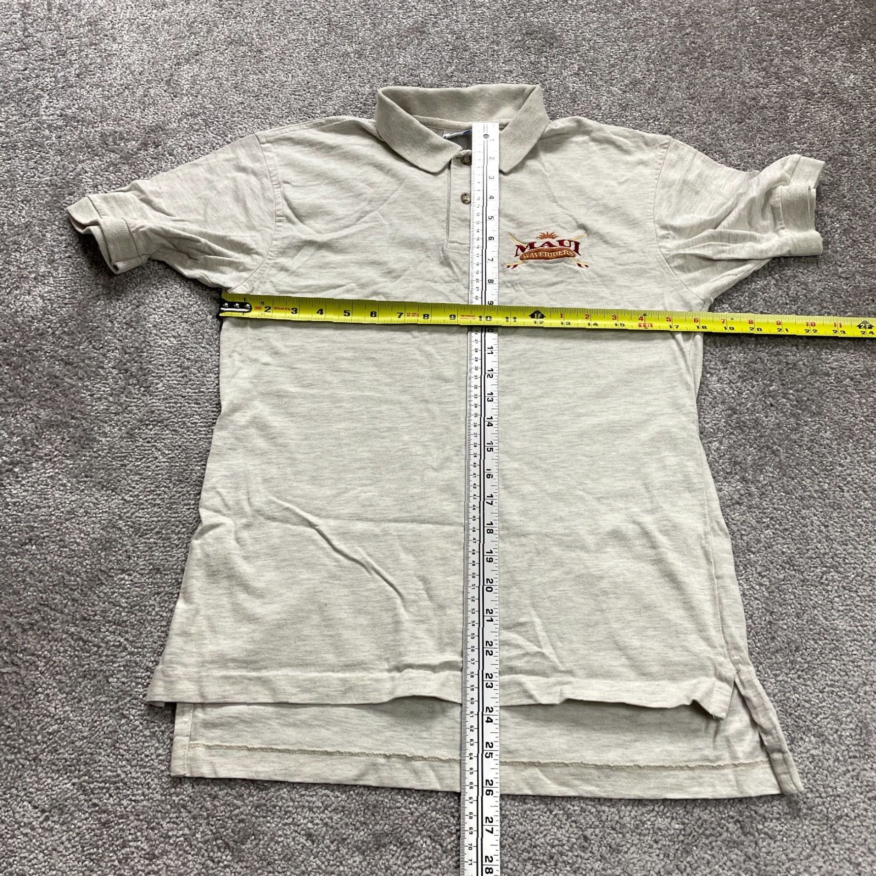 Vintage Crazy Shirts Polo Mens Small Gray 100% Cotton Maui Waveriders Casual Outdoor Top Mens Size US S / EU 44-46 / 1 - 7 Thumbnail