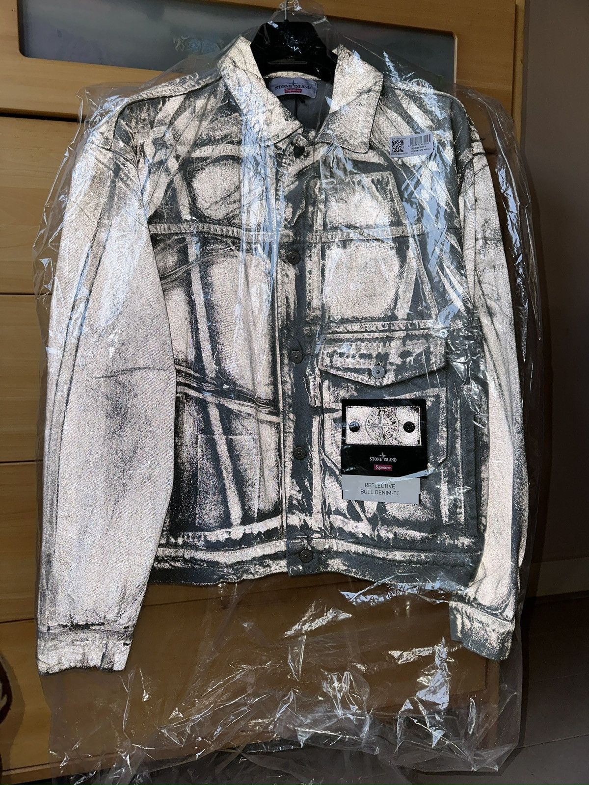 Supreme Supreme Stone Island Reflective Denim Trucker jacket | Grailed