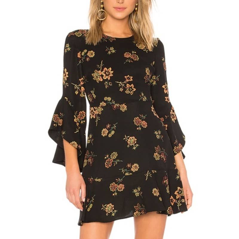 image of A L C A.l.c. Cassidy Dress Black Floral, Women's (Size XS)