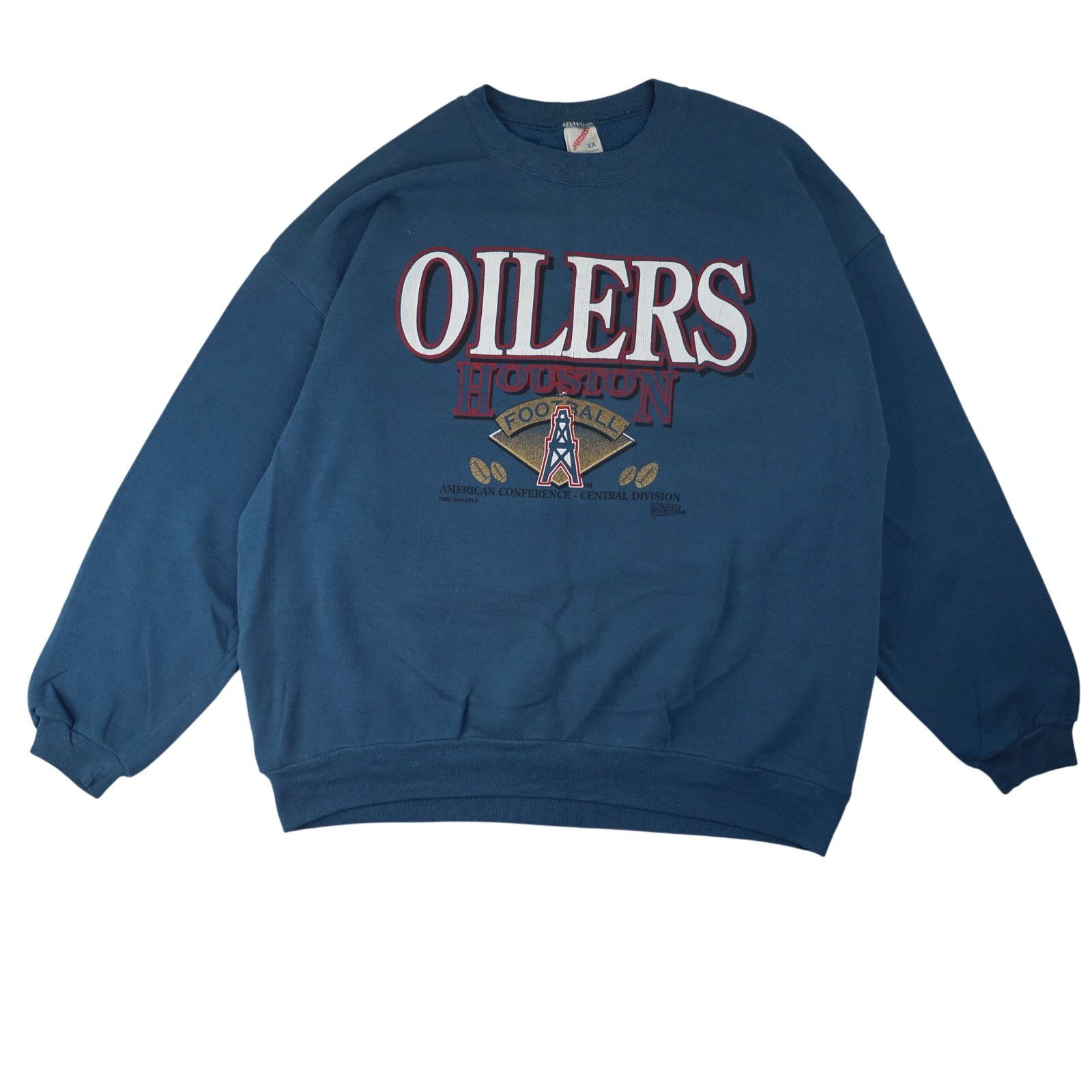 NFL × Vintage Vintage Houston Oilers Spellout Graphic Sweatshirt Size US XXL / EU 58 / 5 - 1 Thumbnail