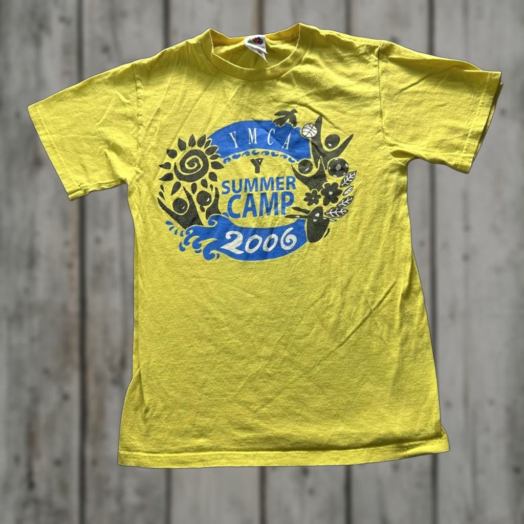 Fruit Of The Loom VINTAGE Fruit of the Loom YMCA Summer Camp Shirt Mens Small Yellow 2006 Graphic Tee Size US S / EU 44-46 / 1 - 1 Thumbnail