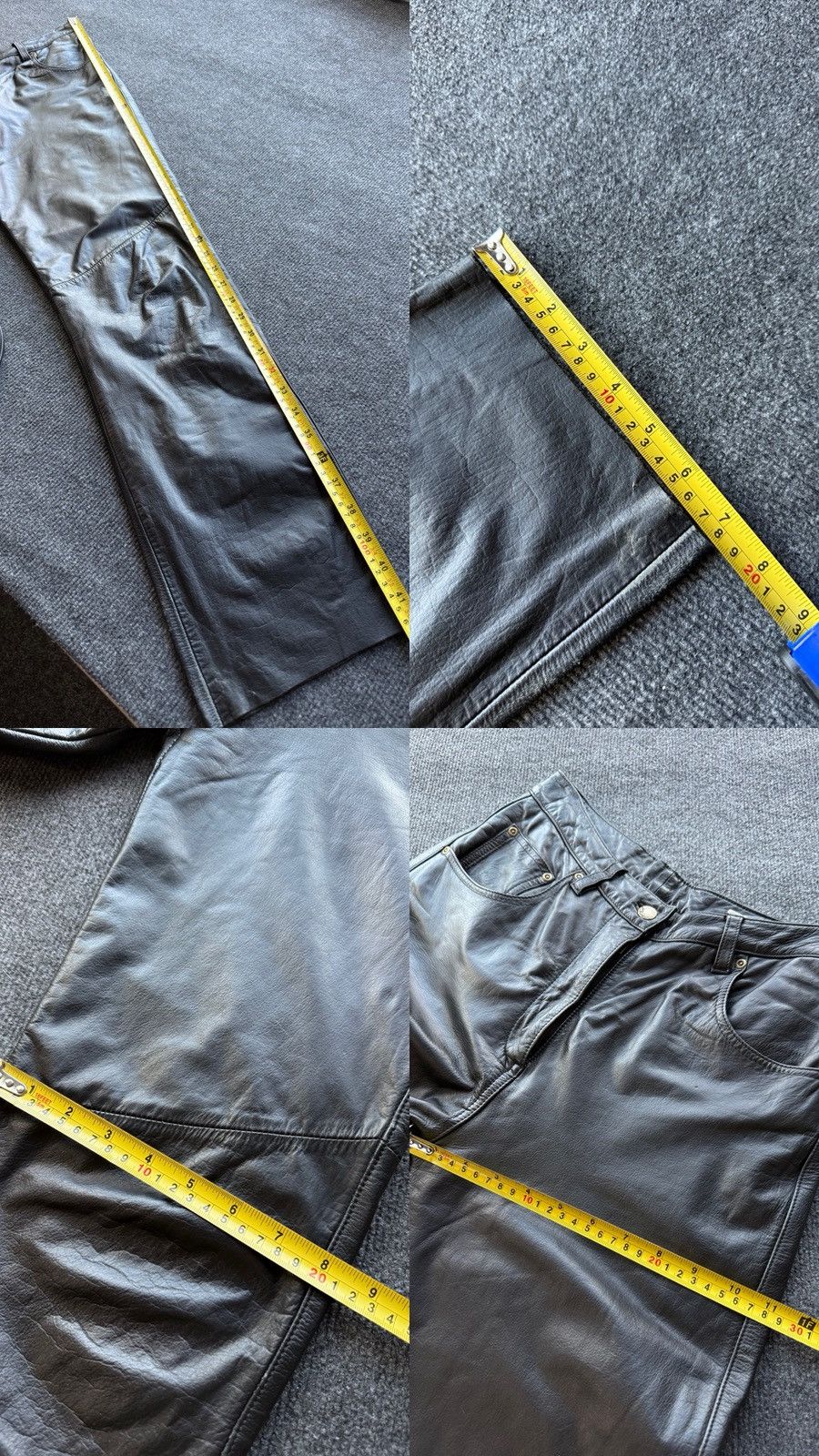Genuine Leather Leather Biker MOTO Rock Punk Opium Chrome Style Pants Black Size US 29 - 21 Thumbnail