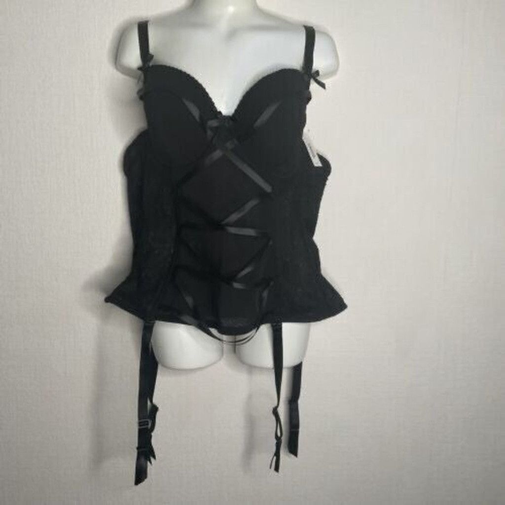 Other NWT Adore Me Black Bustier Lace Up Corset Lingerie Women 40B Size ONE SIZE - 10 Thumbnail