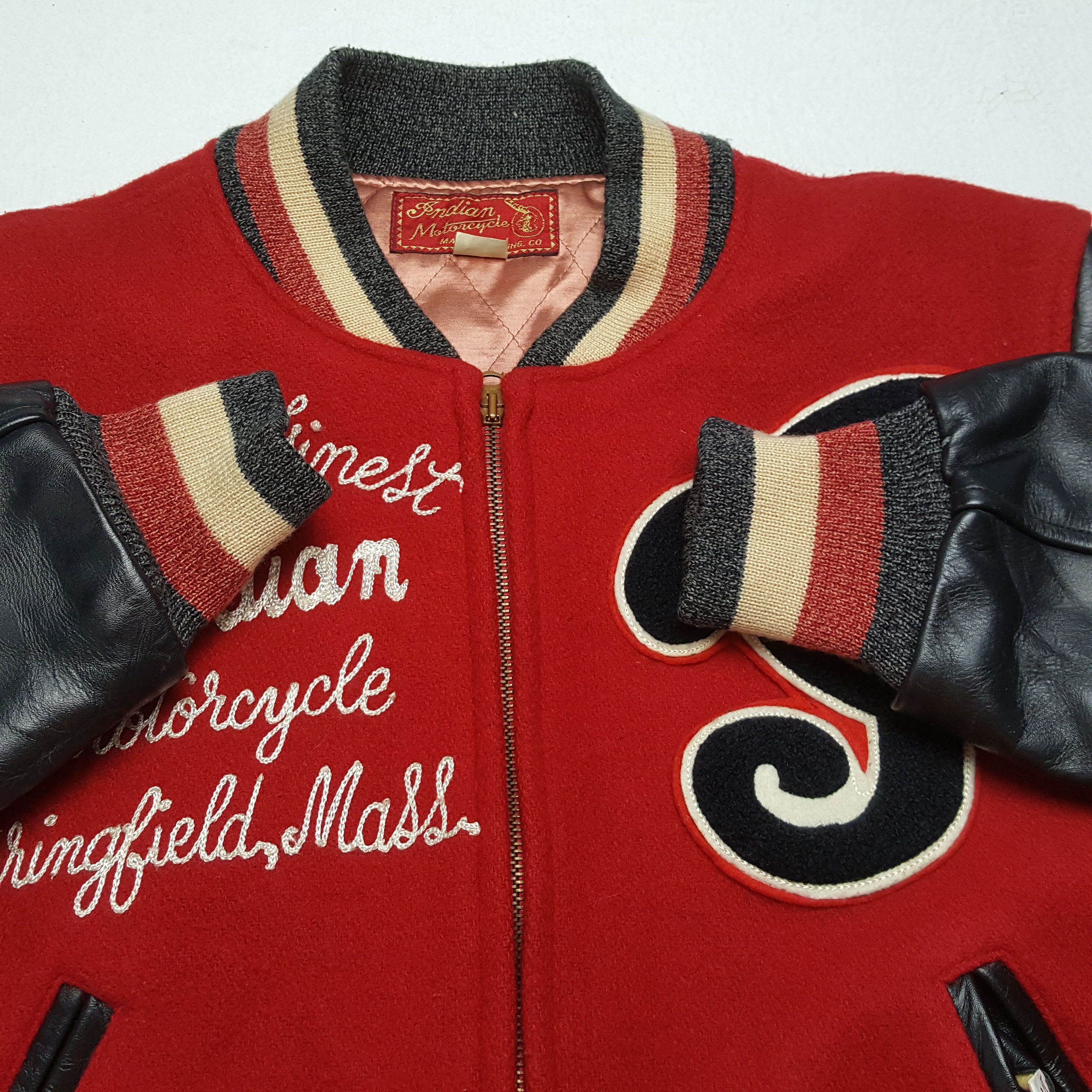 Vintage Vintage INDIAN MOTOR SPRINGFIELD Motorcycle Varsity Jacket Size US M / EU 48-50 / 2 - 10 Thumbnail