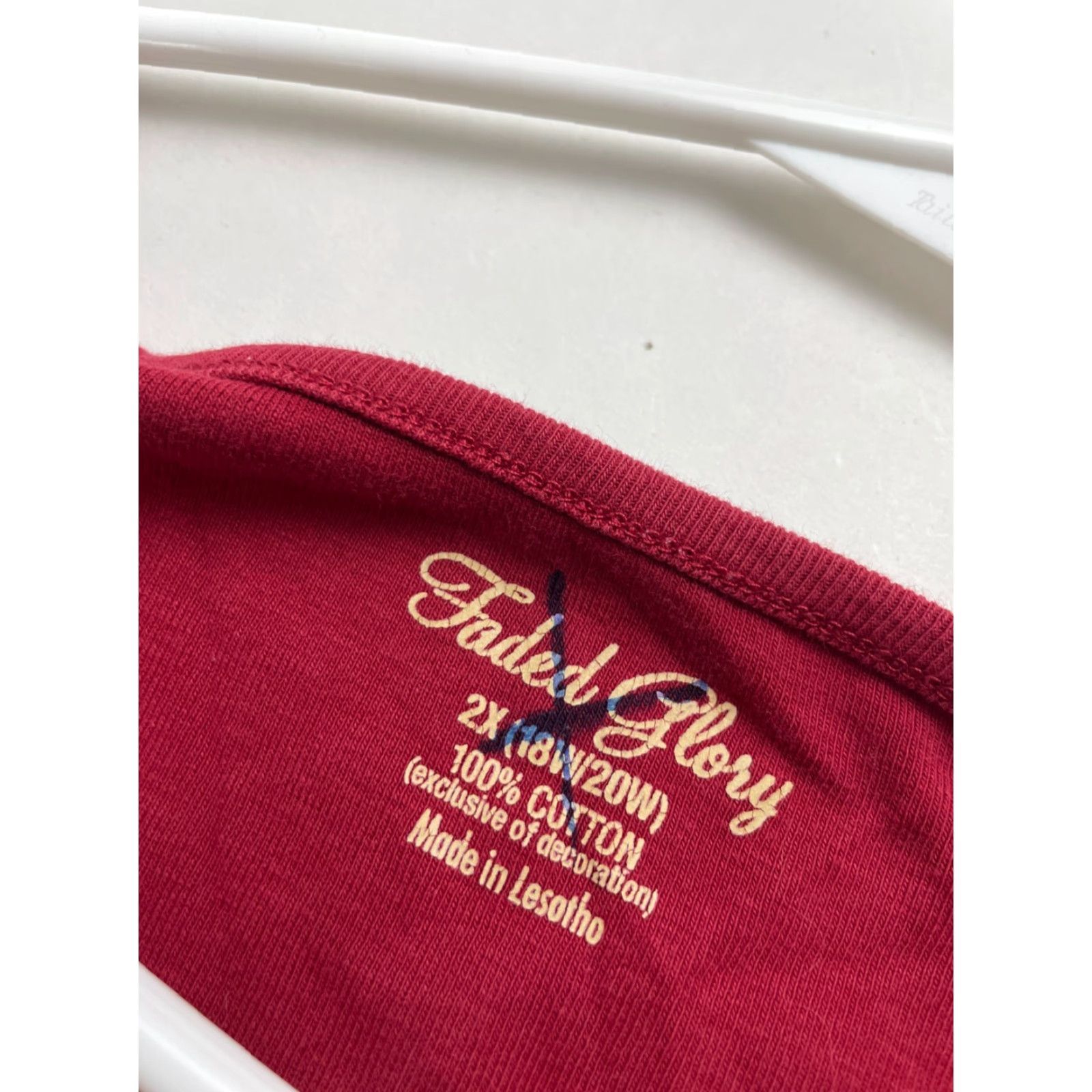 Faded Glory Faded Glory Blouse Women's Plus Size 2X Red V-neck Ruffled Tiered Neckline Tee Size XXL / US 16-18 / IT 52-54 - 8 Thumbnail