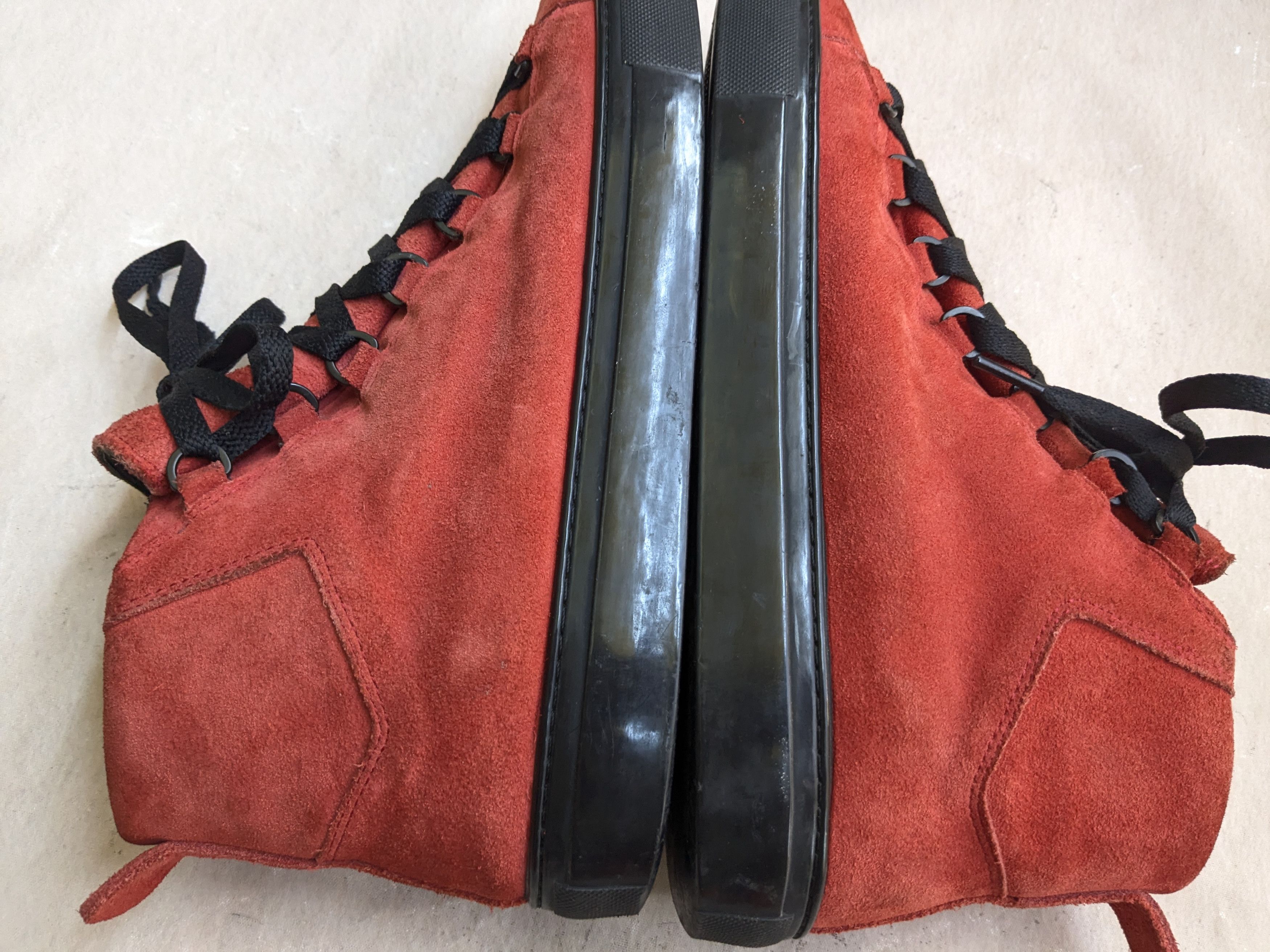 Balenciaga Balenciaga Arena Red Suede 10 Leather High Tops Black Size US 10 / EU 43 - 10 Thumbnail