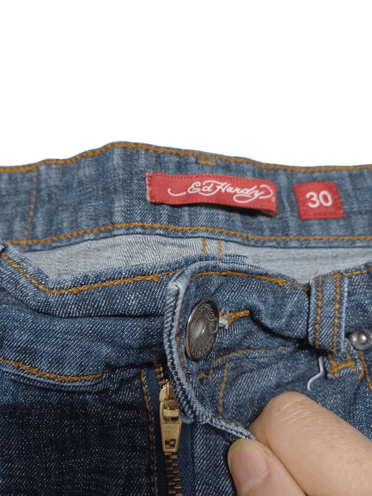 Ed Hardy ED HARDY BIGLOGO EMBROIDERED AVANTGARDE Y2K OPIUM SHORTS Size US 30 / EU 46 - 4 Thumbnail