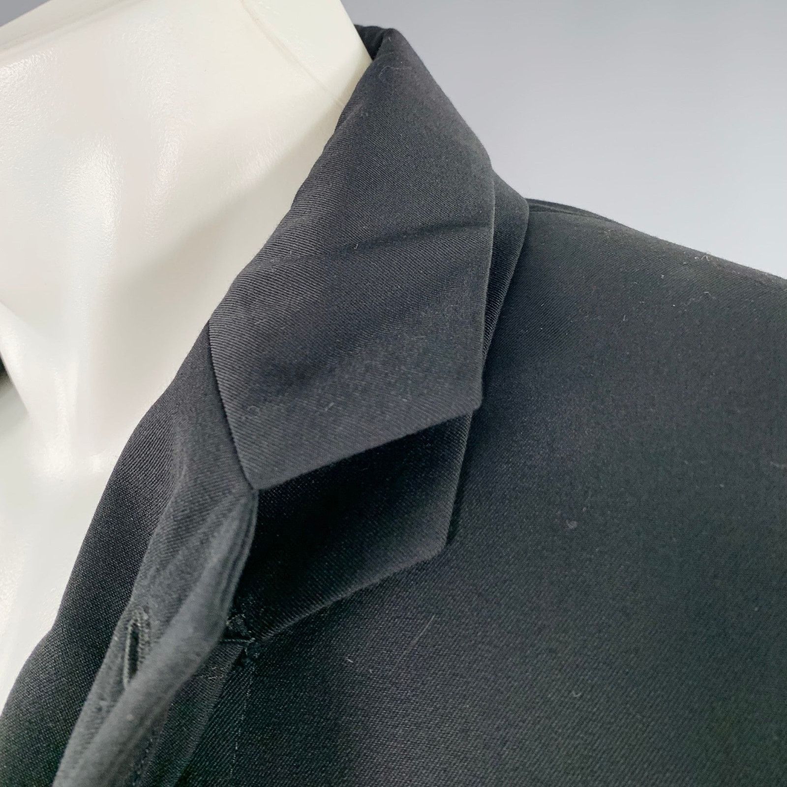 Comme des Garcons Homme Plus PLUS 2022 Size S Black Wool Notch Lapel Jacket Size US S / EU 44-46 / 1 - 2 Thumbnail