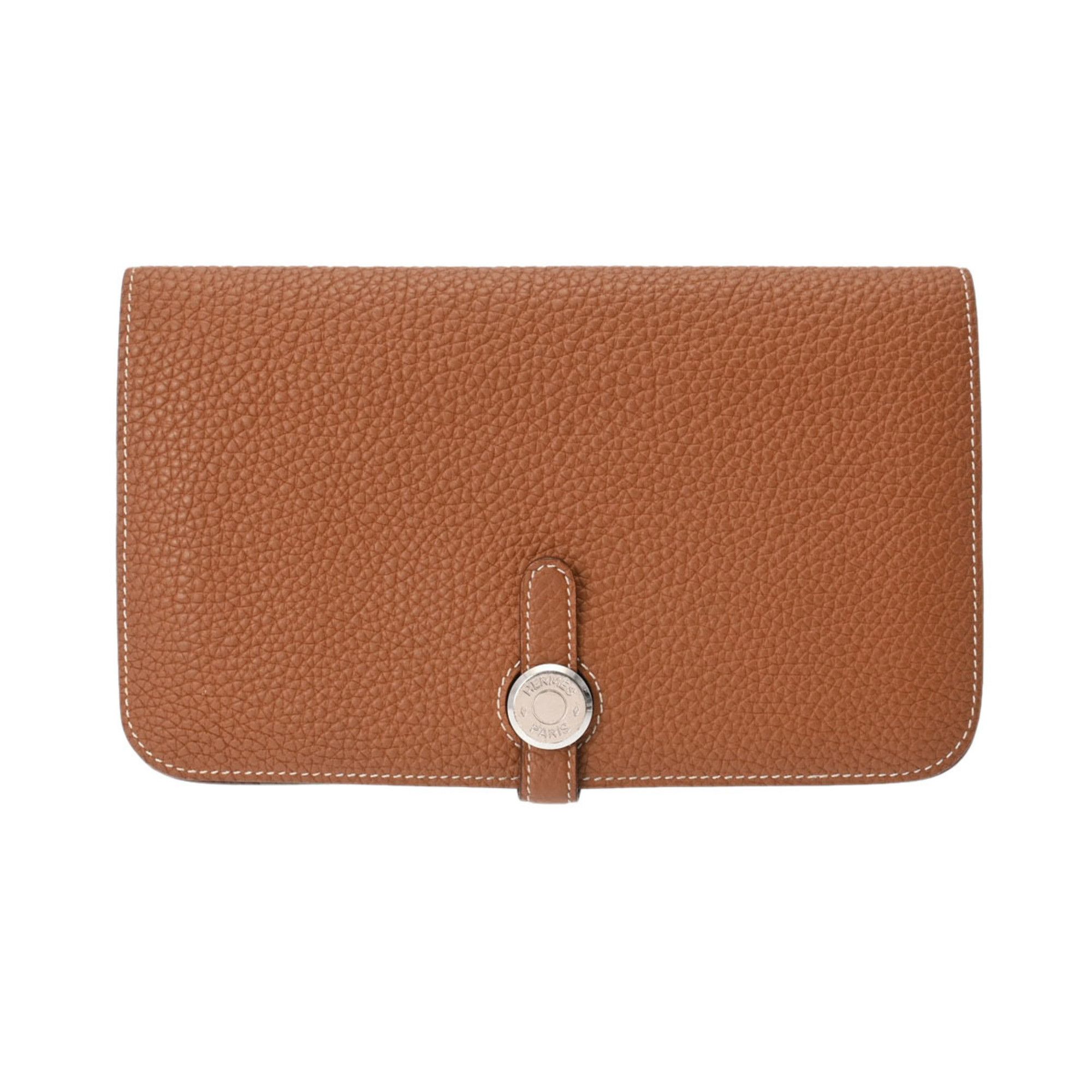 image of Hermes Dogon Gm Gold Palladium Hardware Y Engraved (Around 2020) Unisex Togo Long Wallet, Women's