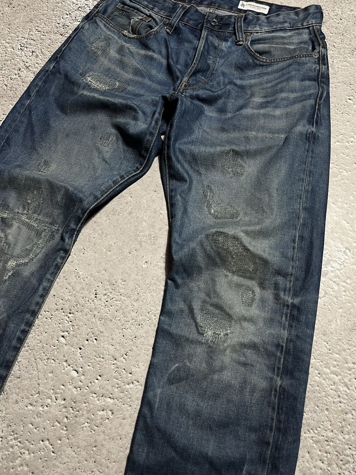G-Star × Japanese Brand G Star Distressed Restored Denim Jeans Pants Size US 31 - 5 Thumbnail