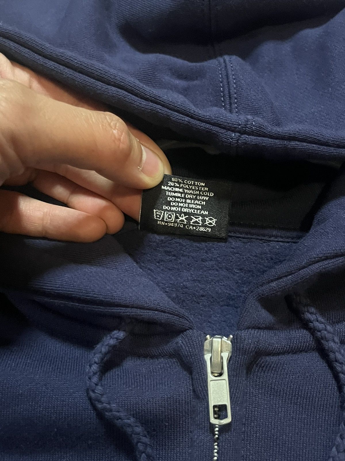 Stussy Classic Stussy Logo Zip-Hoodie, Navy Blue Color, Size Large Size US L / EU 52-54 / 3 - 7 Thumbnail