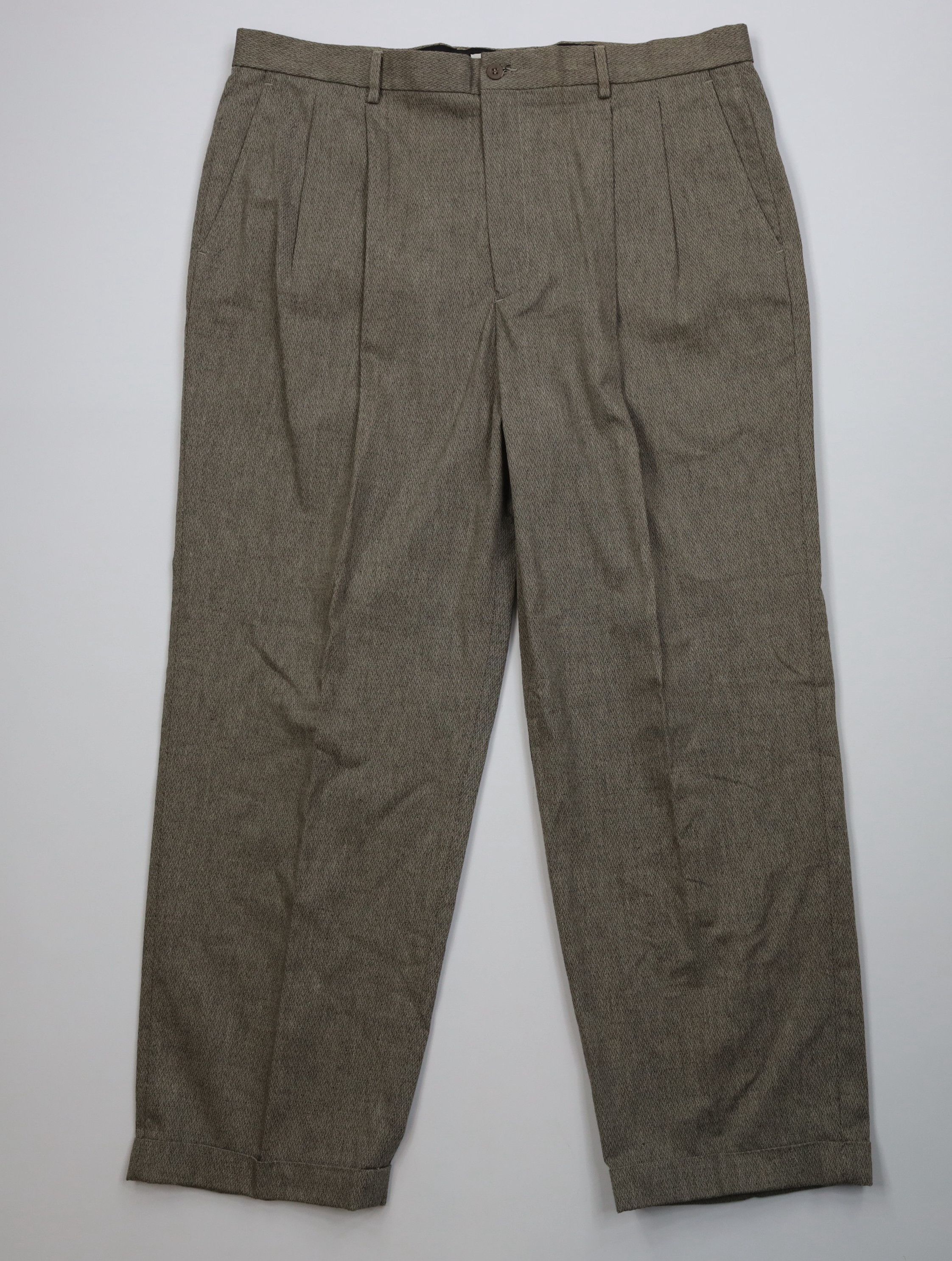 Vintage Vintage 90s Streetwear Knit Wide Leg Chino Pants Beige Size US 40 / EU 56 - 1 Thumbnail