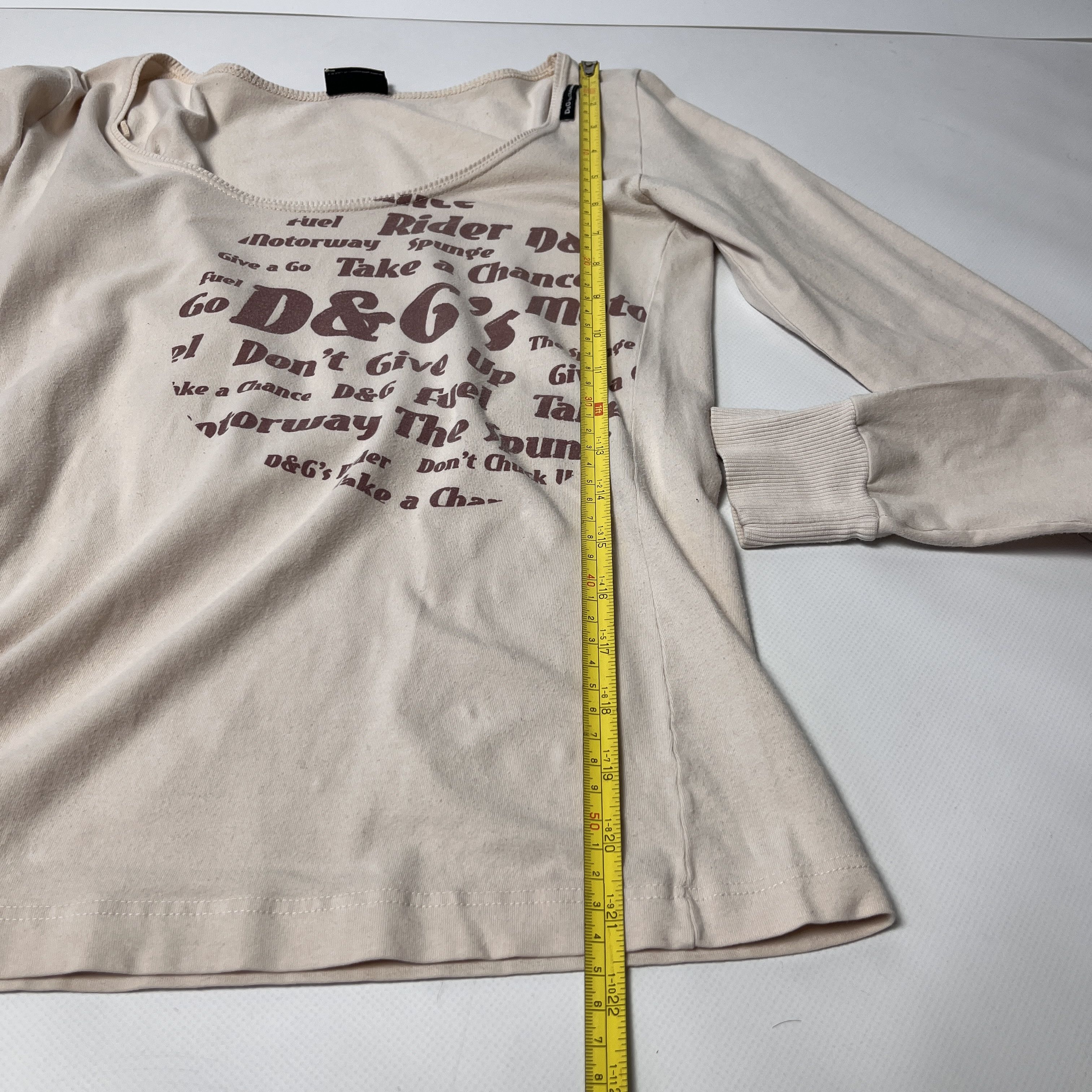 Dolce & Gabbana Dolce Gabbana DG Vintage Y2K Big Logo Beige Blouse T Shirt M Size M / US 6-8 / IT 42-44 - 20 Thumbnail