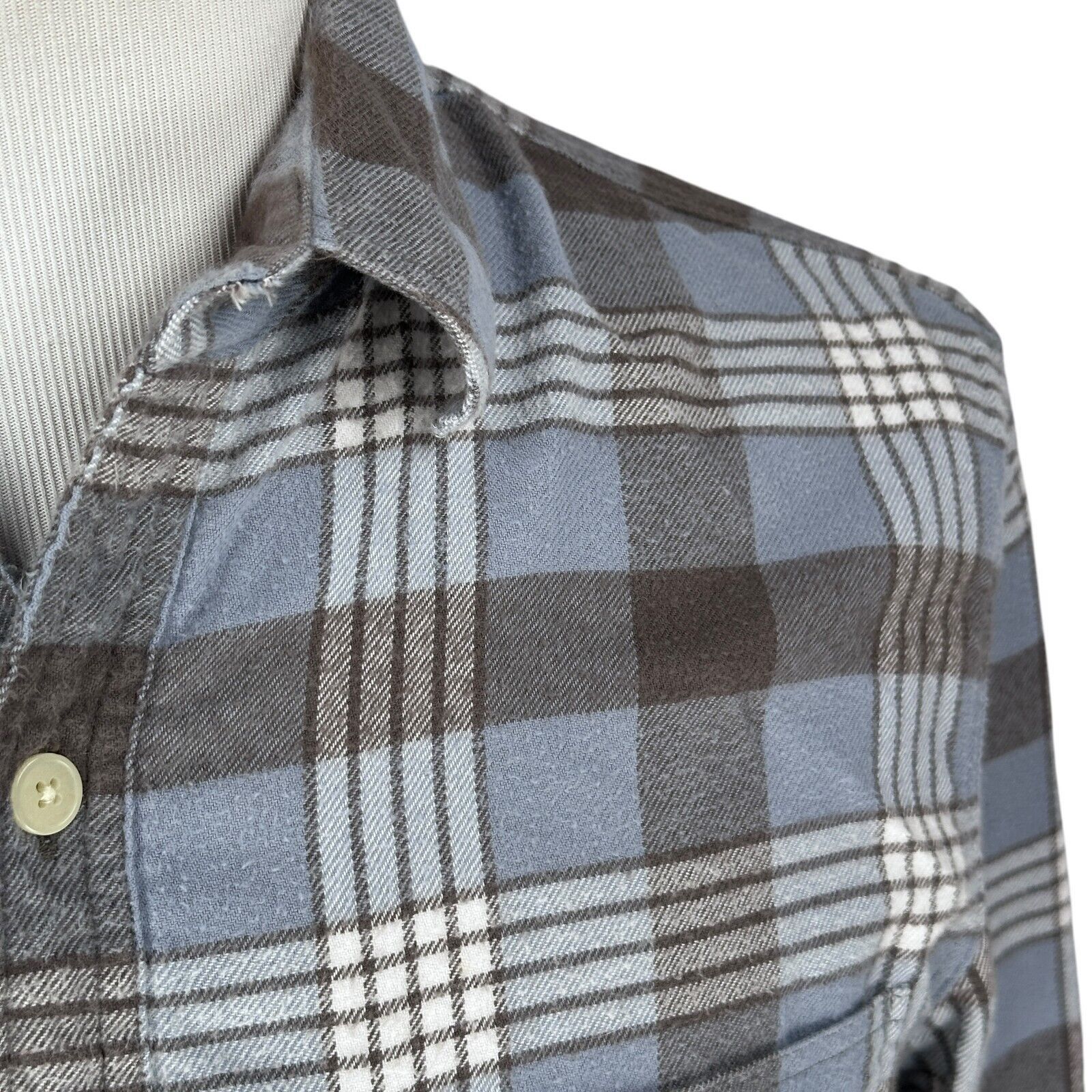 J.Crew J.Crew Flannel Shirt Mens Medium Gray Blue Plaid Button Up Size US M / EU 48-50 / 2 - 3 Thumbnail
