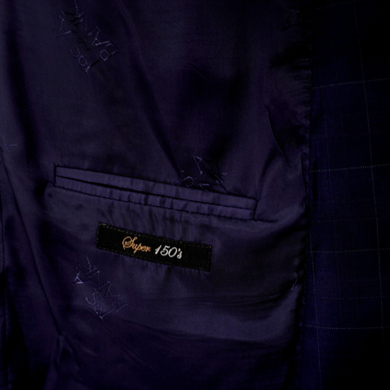 Jos. A. Bank Jos A Bank Signature Gold Super 150s Wool Blue Windowpane 42 Size 42L - 9 Thumbnail