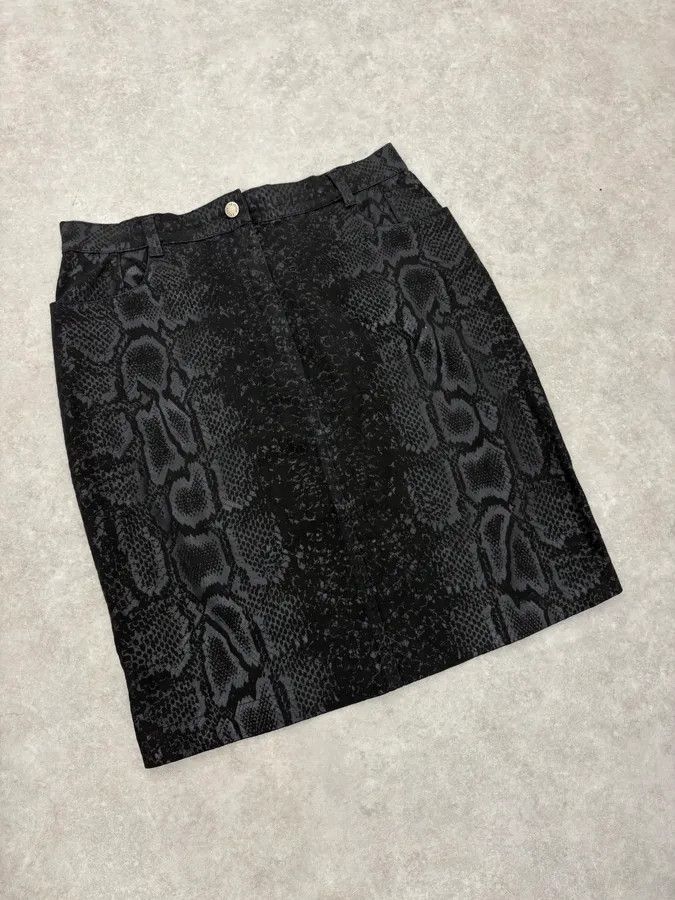 Roberto Cavalli 2000s Roberto Cavalli Black Python Skirt Size 29" - 2 Thumbnail