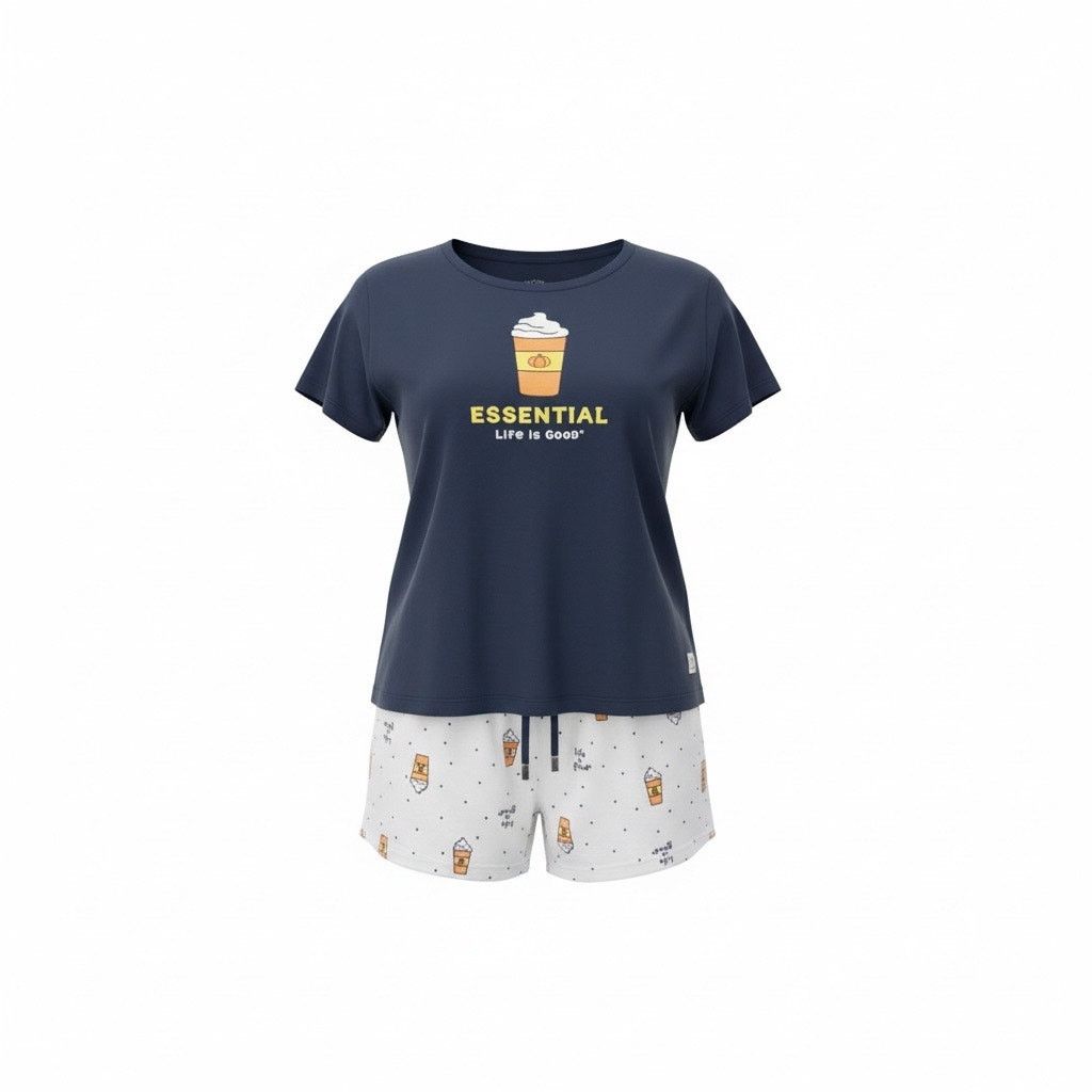 Life is Good Life Is Good Pajama Set Women’s Top & Shorts Lounge Size M / US 6-8 / IT 42-44 - 1 Thumbnail