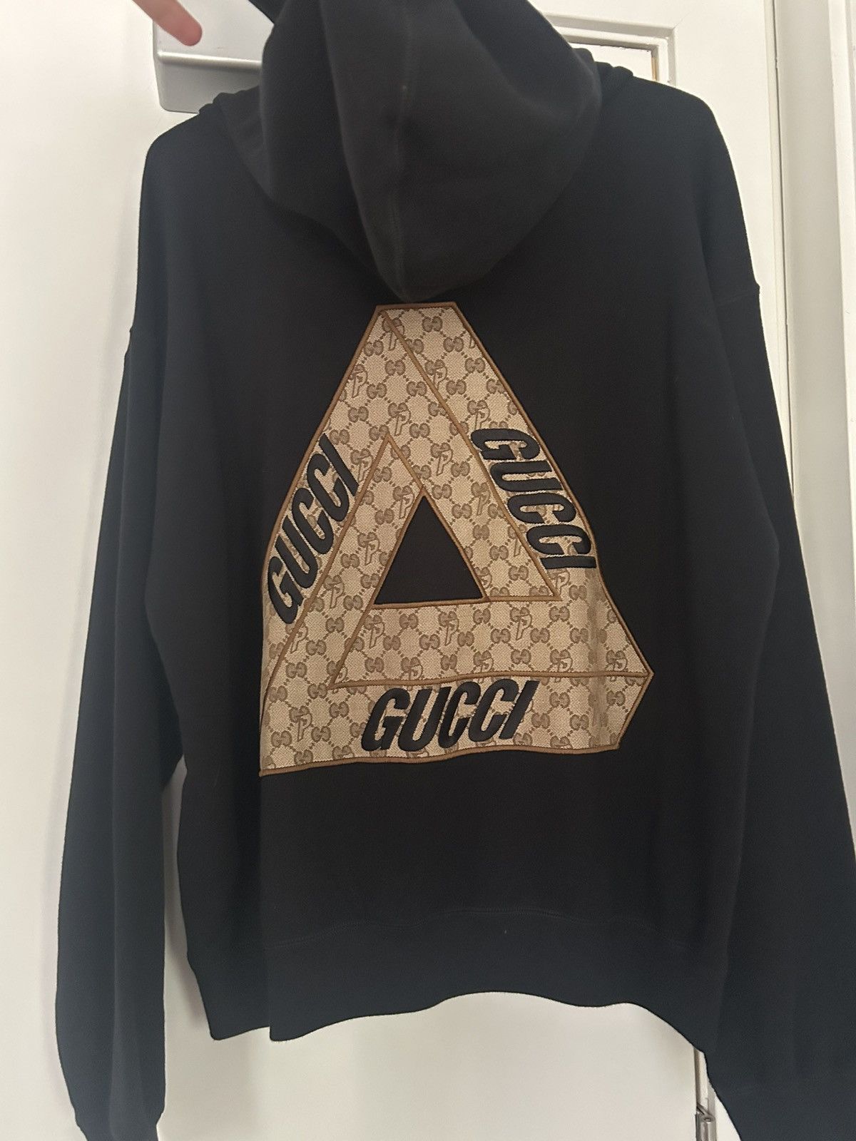Palace Gucci Tri-Ferg HoodieパレスグッチGGフーディーブラック Palace x Gucci Hoodie with Tri-Ferg GG Patch Black - 22FW