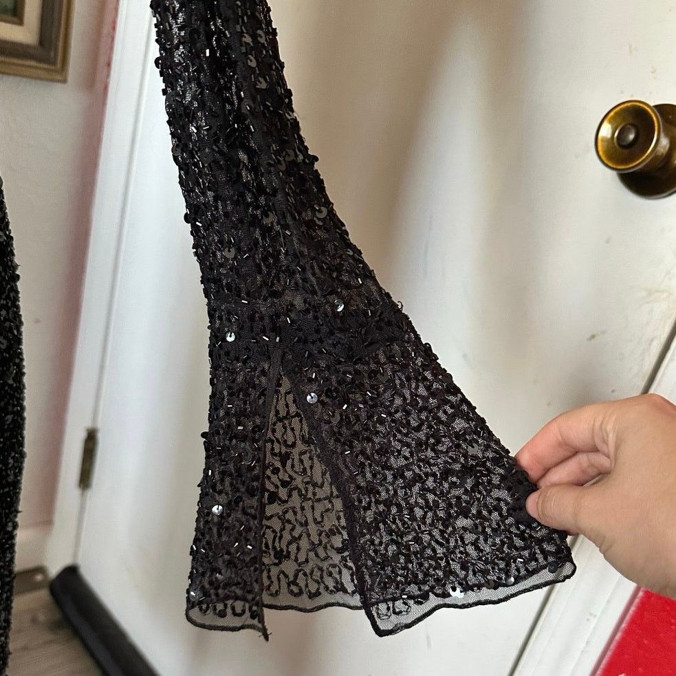 Other moda international black sequin mesh formal dress Size L / US 10 / IT 46 - 3 Thumbnail