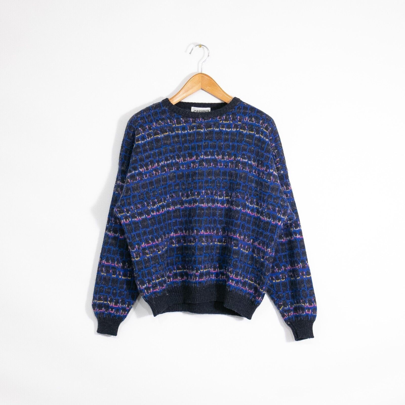 Vintage Vintage Italian Speckled Abstract Pattern Wool Sweater Large Size US L / EU 52-54 / 3 - 1 Thumbnail