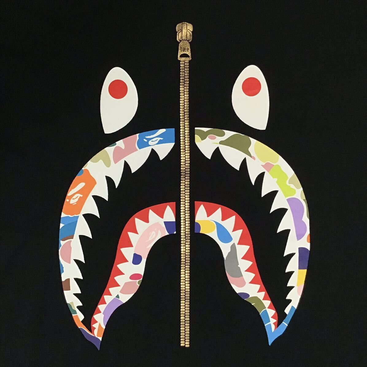 Bape BAPE Shark T-shirt multi camo x black a bathing ape Size US M / EU 48-50 / 2 - 2 Thumbnail
