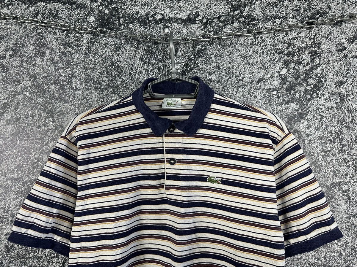 Vintage Chemise Lacoste Stripe Casual Mens Polos Shirt Medium Multicolor Sportswear 90's 2024 Casual Polo Shirt Size M