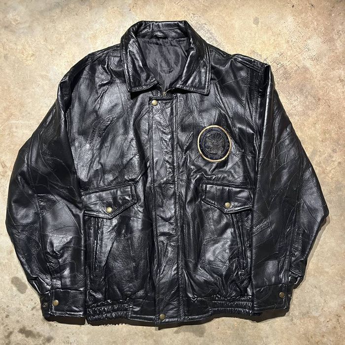 Vintage Vintage 2000s United States Navy Black Leather Jacket | Grailed