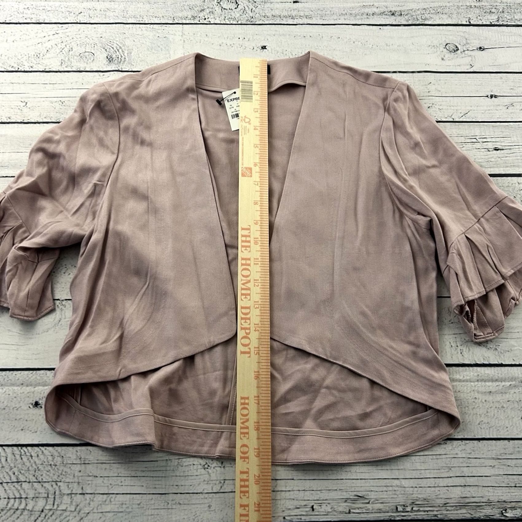 Express Express Short Ruffle Sleeve Top Women's 6 Pink Blouse) Size M / US 6-8 / IT 42-44 - 3 Thumbnail
