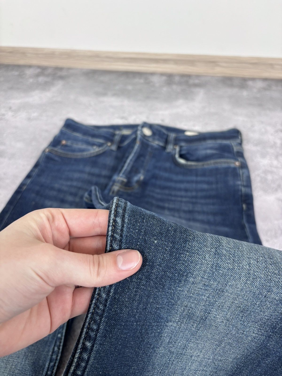 Allsaints AllSaints Cigarette Men’s Navy Blue Denim Jeans Skinny Slim Size US 32 / EU 48 - 5 Thumbnail