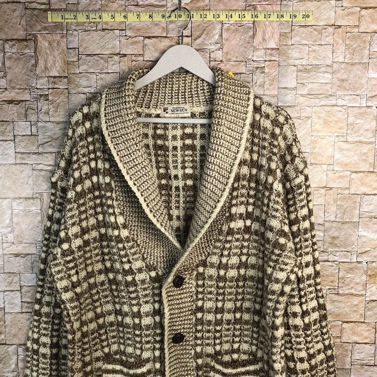 Homespun Knitwear × Japanese Brand Traditional Newsun Brown vintage Cardigan Knitwear #A179 Size US L / EU 52-54 / 3 - 2 Thumbnail