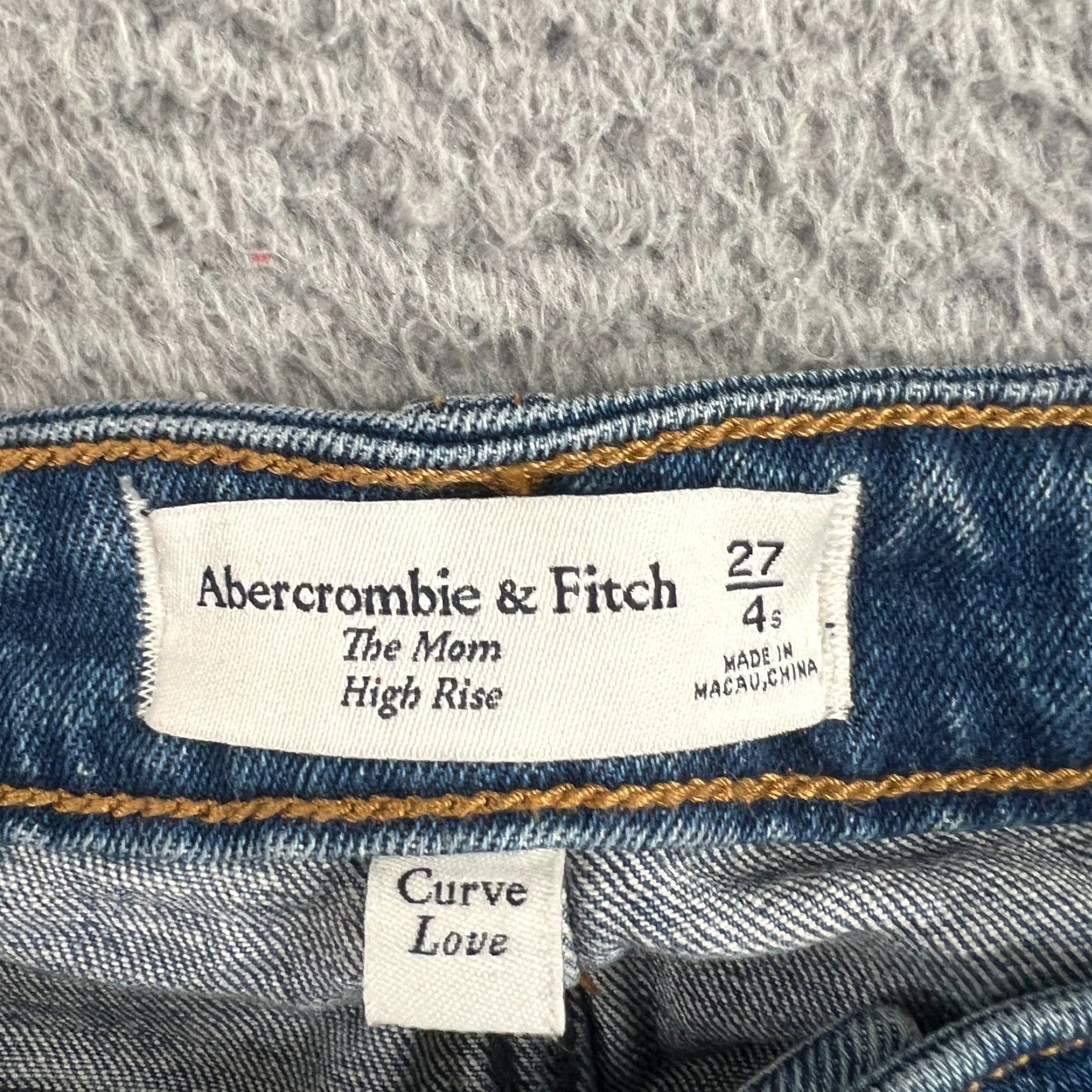 Abercrombie & Fitch VINTAGE Abercrombie & Fitch Curve Love Mom High Rise Jeans Womens Size 4 Blue Distressed Denim Size 27" / US 4 / IT 40 - 5 Thumbnail