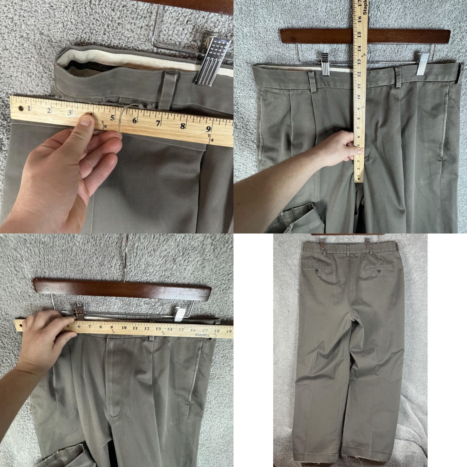 Brooks Brothers Brooks Brothers Chino Pants Mens 38x30 Khaki Advantage Elliott Pleated Cuffed Pockets Regular 100% Cotton Brown/Green Men Size US 38 / EU 54 - 8 Thumbnail