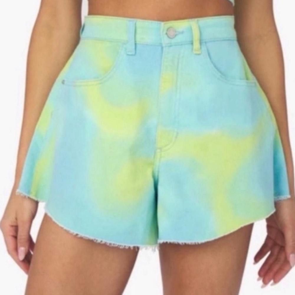 Designer WeWoreWhat l NWT Tie Dyed Flare Bell Shorts 27 Size 27" / US 4 / IT 40 - 1 Thumbnail