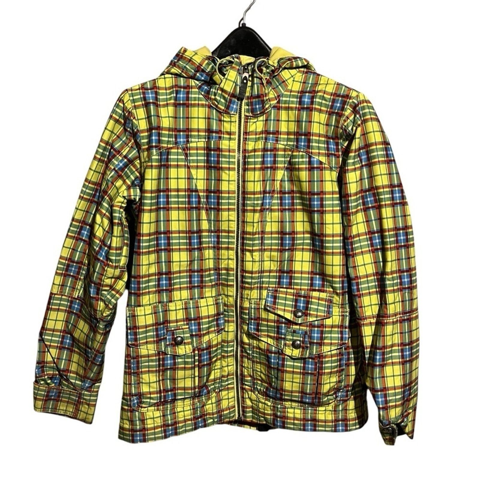 Burton Burton Size M Dryride Activity Jacket Yellow Plaid Hooded Size M / US 6-8 / IT 42-44 - 1 Thumbnail