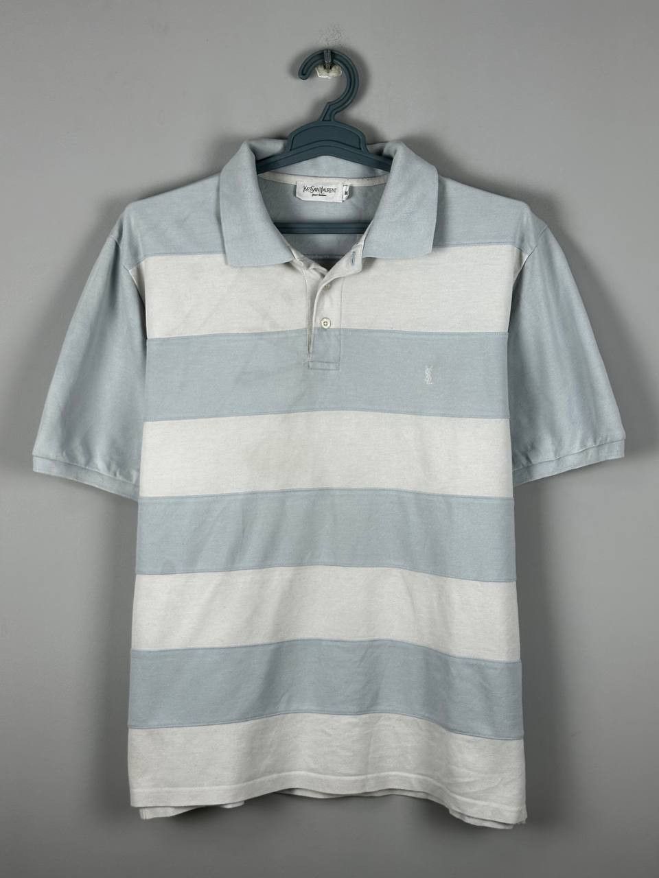 Yves Saint Laurent Vintage Yves Saint Laurent YSL Polo Blue White Mini Logo Size US XL / EU 56 / 4 - 1 Thumbnail