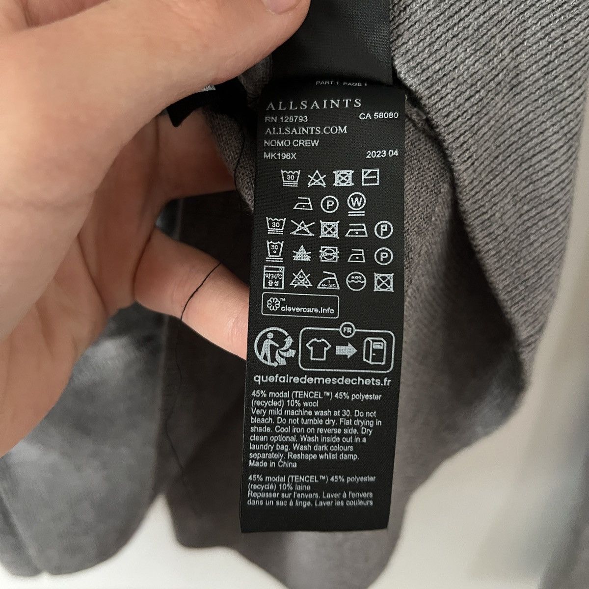 Allsaints AllSaints Nomo Crew Jumper Men's L Size US L / EU 52-54 / 3 - 16 Thumbnail