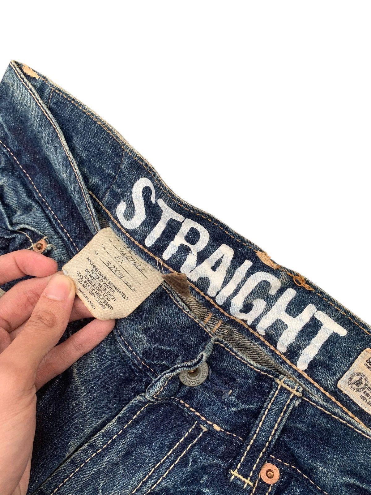 Tornado Mart RARE💥SCANNER FUNDAMENTAL SELVEDGE CLAWMARK DISTRESSED DENIM Size US 32 / EU 48 - 17 Thumbnail