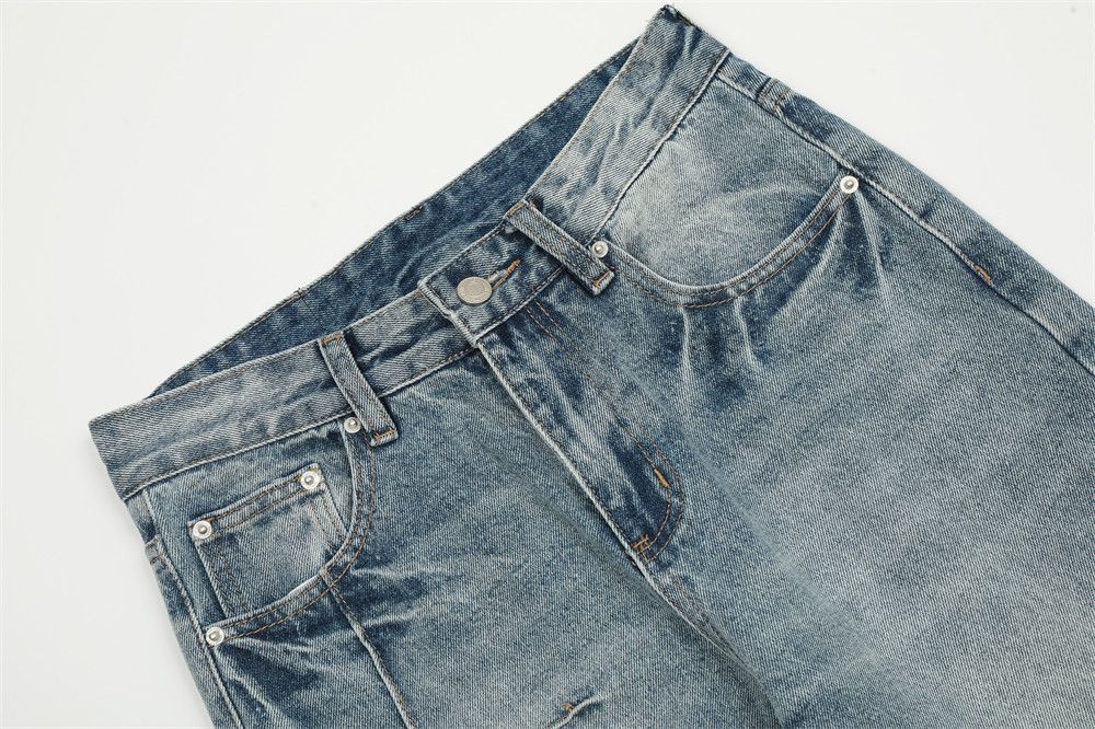Jean Men's washed punk street loose flared jeans Size US 34 / EU 50 - 3 Thumbnail