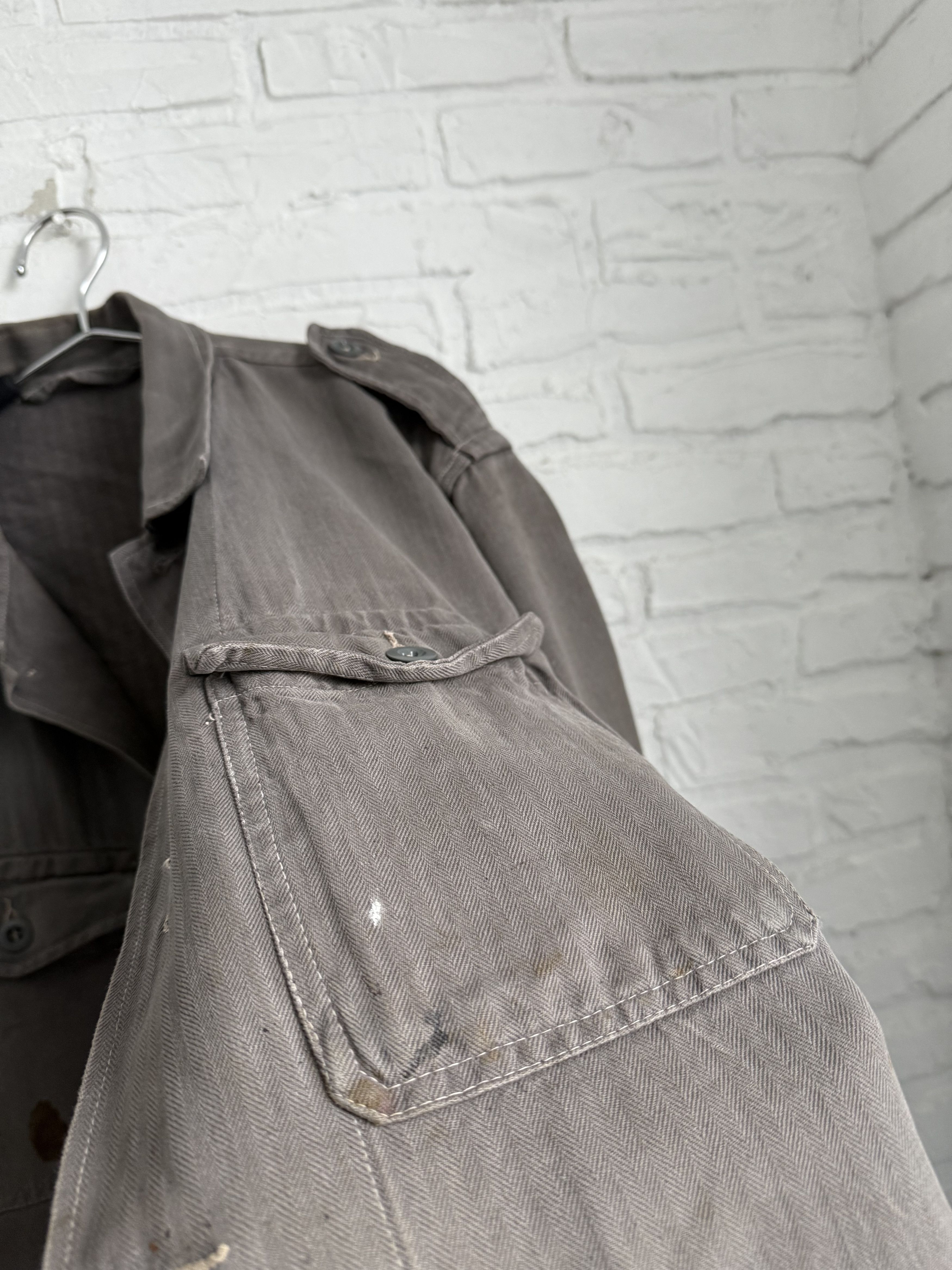 Vintage RARE 1930s 1940s Brown Moleskin French Chore Jacket Size US L / EU 52-54 / 3 - 13 Thumbnail