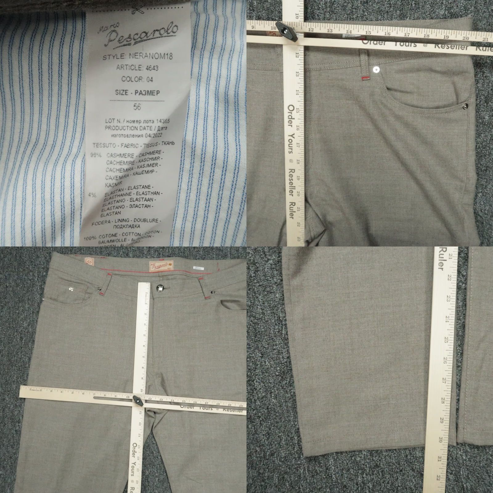 Vintage Marco Pescarolo Pants Men 40 Brown 5 Pocket Nerano M18 Cashmere Trouser 40x30 Size US 40 / EU 56 - 8 Thumbnail
