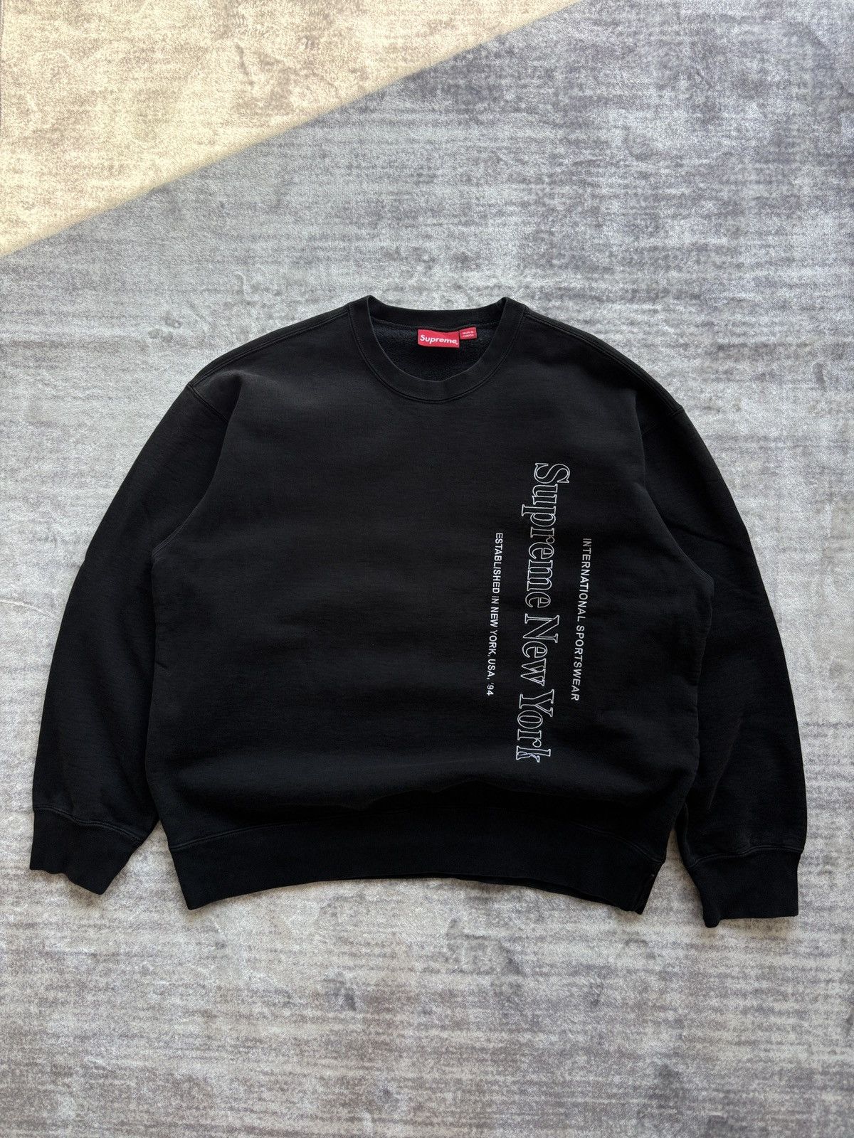 Supreme Supreme Flocked Logo Sweater | Grailed