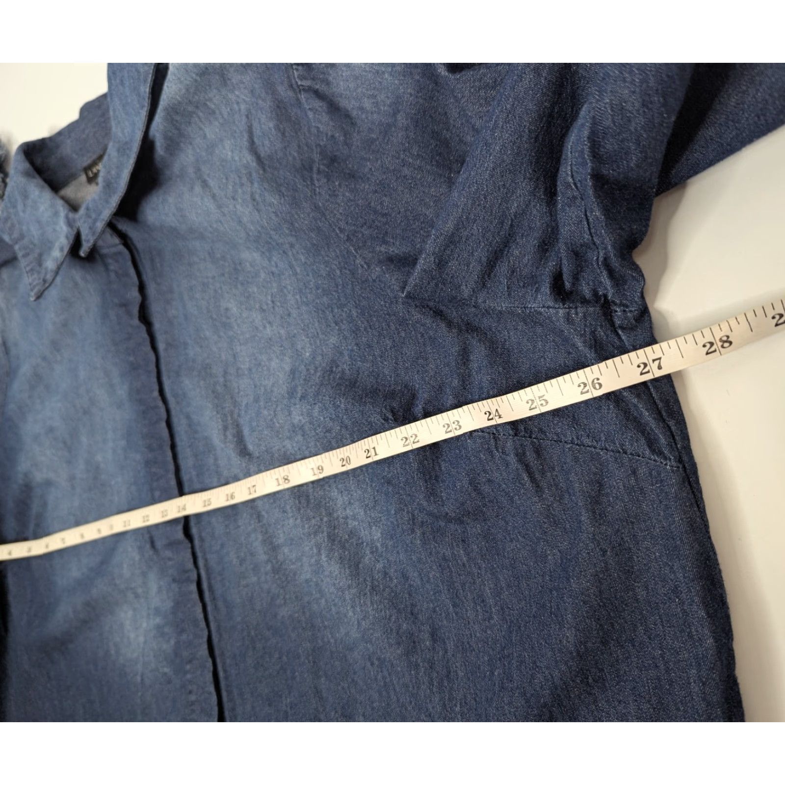 Vintage Lane Bryant Shirt Womens Plus Size 22 Chambray Button-Up Long Bell Sleeve Frayed Blue 22 Mens Ladies? Size 3XL / US 20-22 - 6 Thumbnail