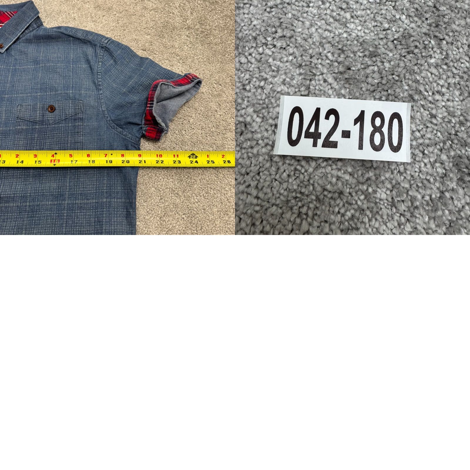 Vintage 7 Diamonds Button-Up Shirt Mens Medium Chambray Plaid Blue Red Casual Short Sleeve Casual Shirt Mens Regular Fit Size US M / EU 48-50 / 2 - 9 Thumbnail