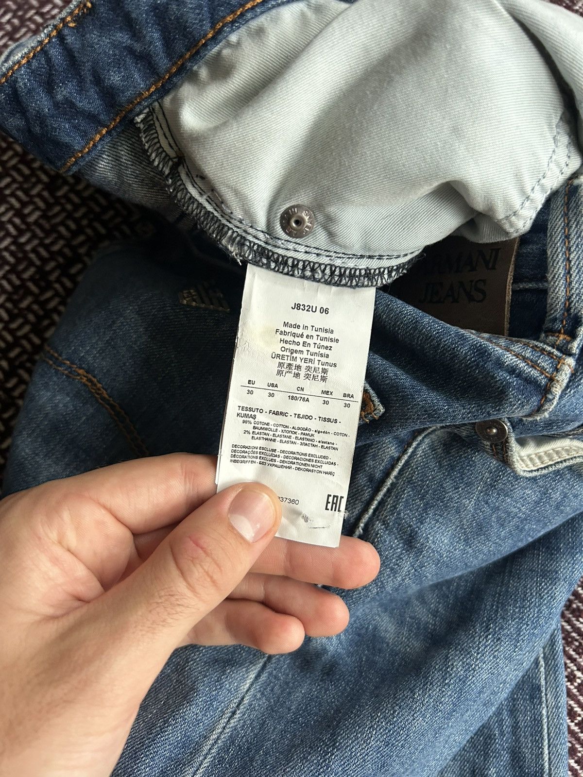Armani Vintage Armani Jeans Denim Pants Solid Metal Logo Size 30 Size US 30 / EU 46 - 10 Thumbnail