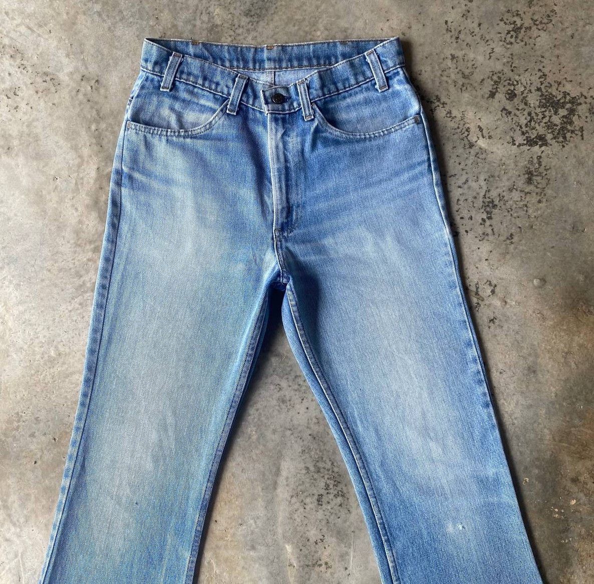 Levi's Vintage Clothing RARE 1970S LEVIS 646 ORANGE TAG FLARED BLUE WASH FRAYED HEM Size US 30 / EU 46 - 5 Thumbnail