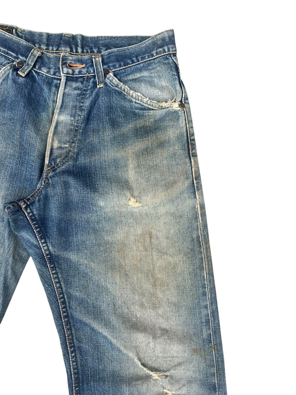 Lee Trashed Vintage Lee Ripped Dirty Mud Denim Selvedge Jeans Size US 30 / EU 46 - 8 Thumbnail