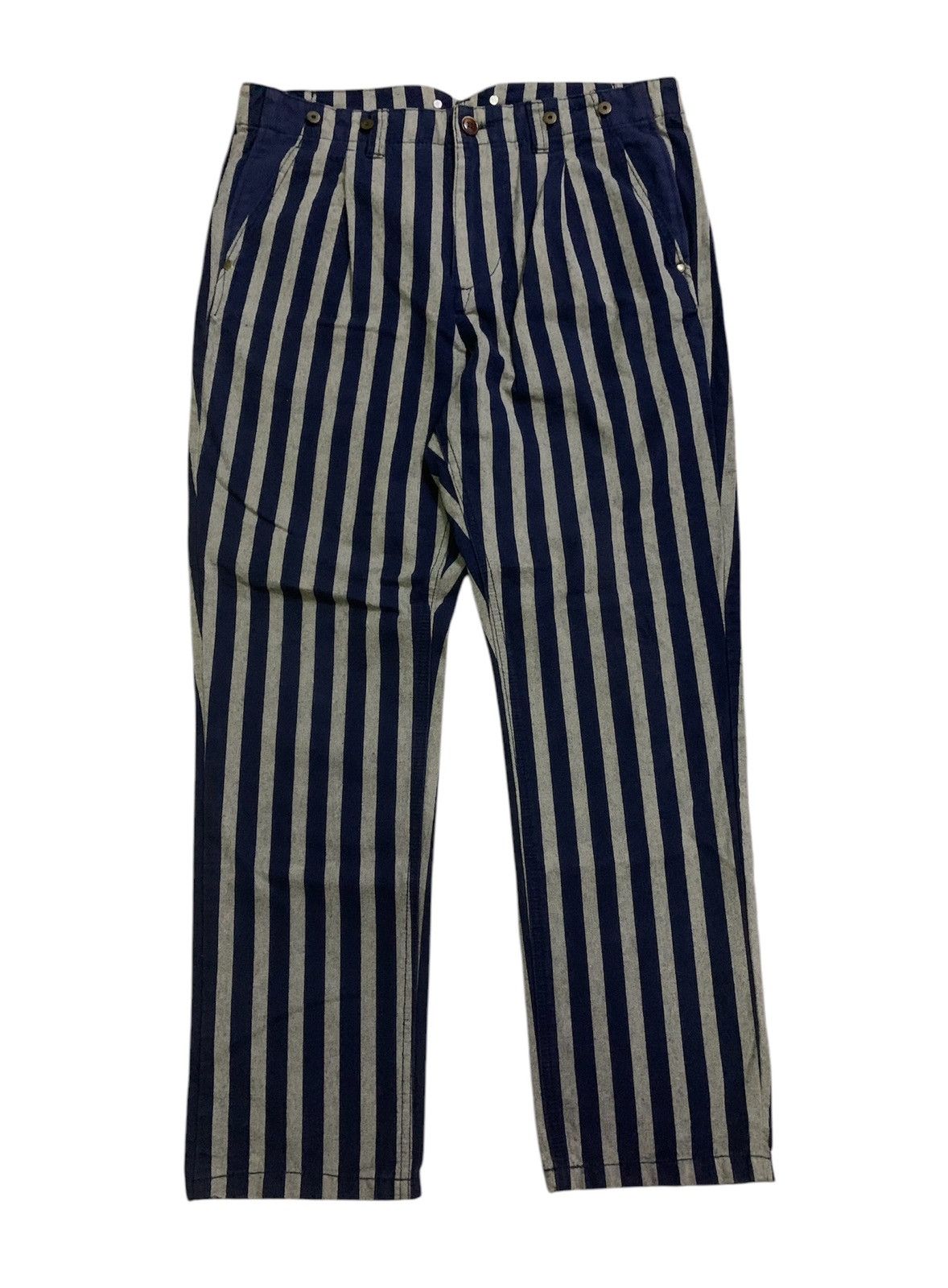 Gaultier Homme Objet 💥Japanese North Objet Stripe Pant Size US 32 / EU 48 - 1 Thumbnail